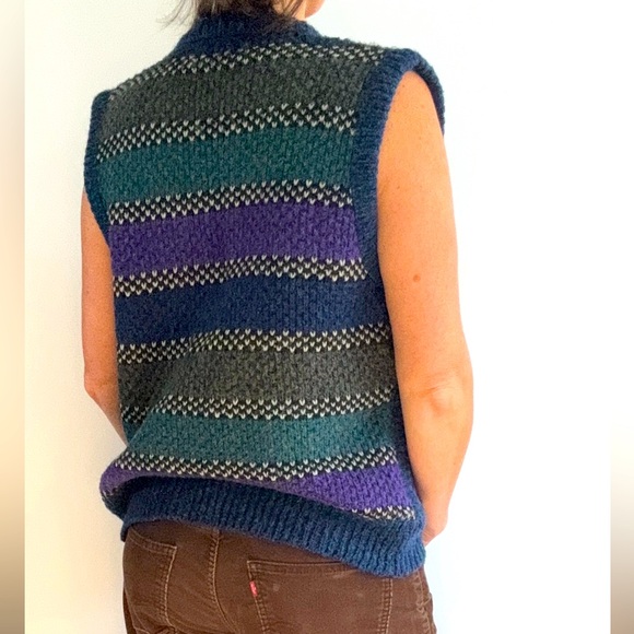 Vintage Sweater Vest by The Italian Mob Grandpa Sweater Unisex L 90’s Vintage - Picture 12 of 15